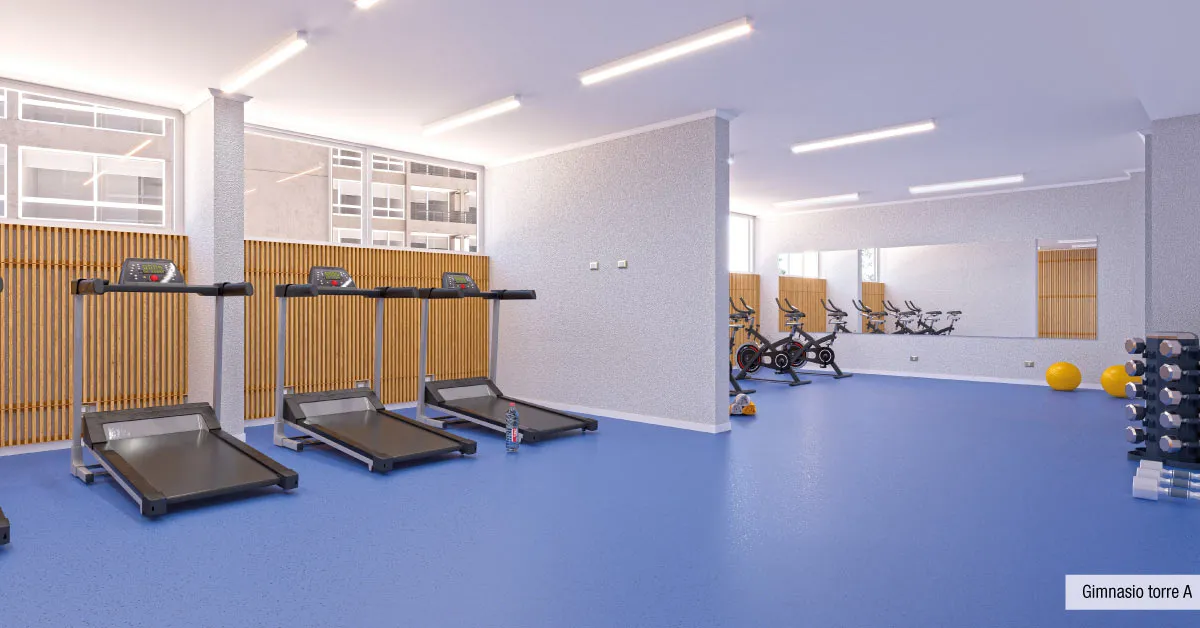 Gimnasio equipado del Condominio Francisco Zelada